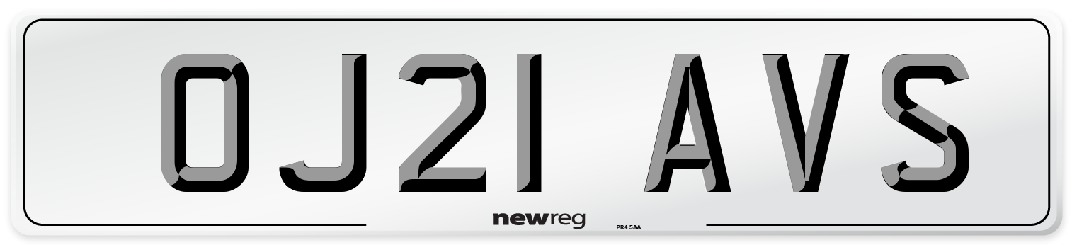 OJ21 AVS Number Plate from New Reg